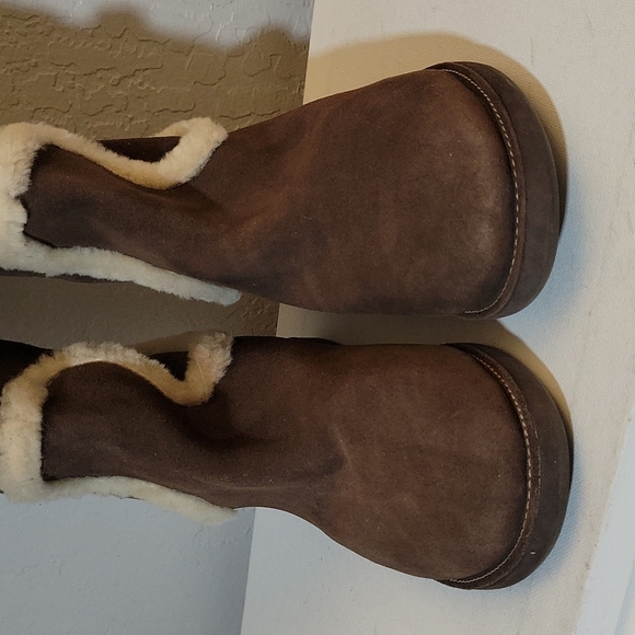 COLE HAAN Nike Tall Suede Sheep Fur Boots 8B - Picture 4 of 12
